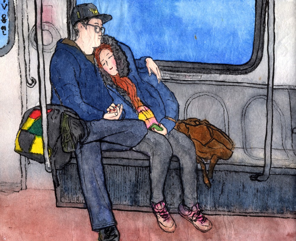 Korean paintings. §12: Yongin. Couple in a train