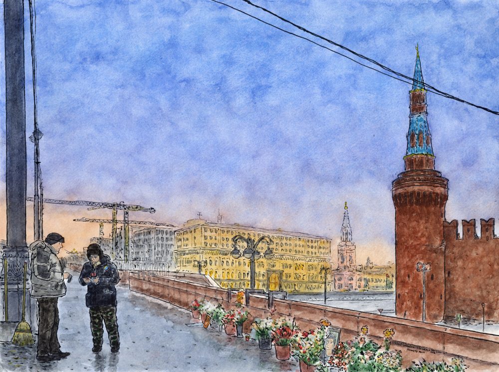 Nemtsov Bridge (after a raid)