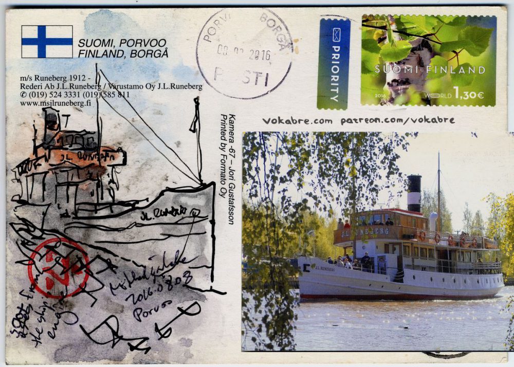Postcard: M/S J.L. Runeberg in Porvoo