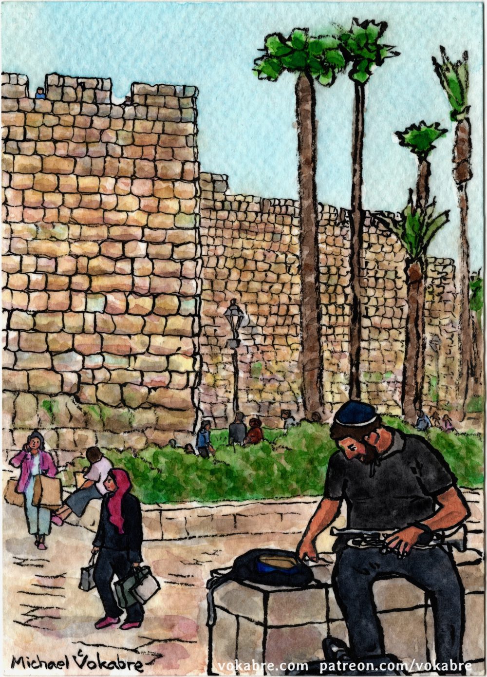 Postcard: Jerusalem. Outside the Old City, near the New Gate