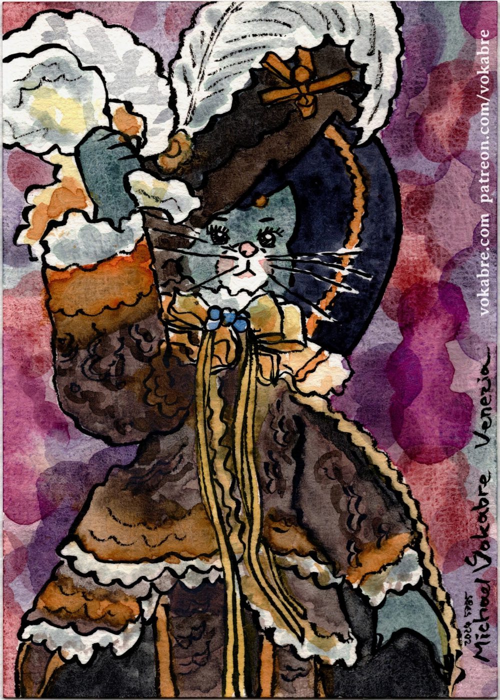 Venice, cat puppet doll