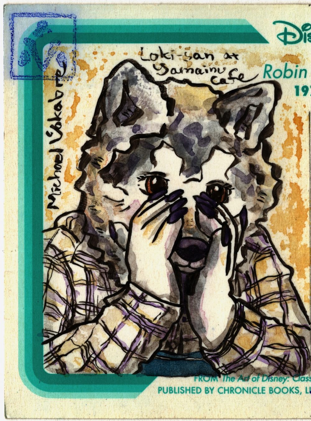 Postcard: Loki-san at Yamainu Cafe