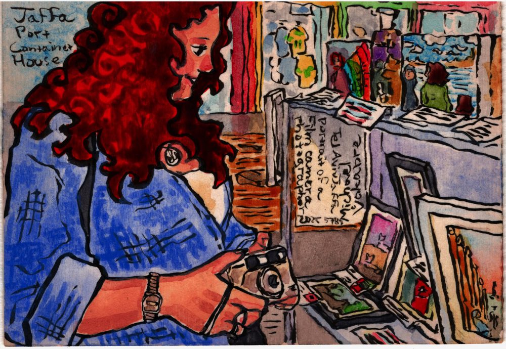 Postcard: Portrait of a film camera photographer, Container House, Tel Aviv Jaffa