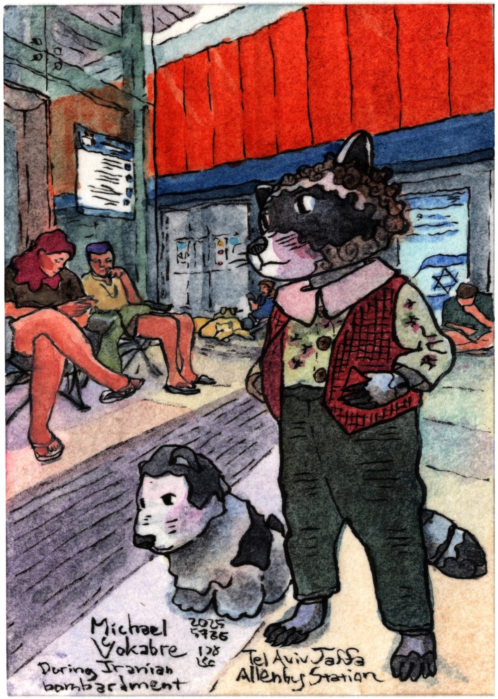 Postcard: During an incoming missile alert in Tel Aviv Jaffa, Allenby Station II, Suomi and Shahar